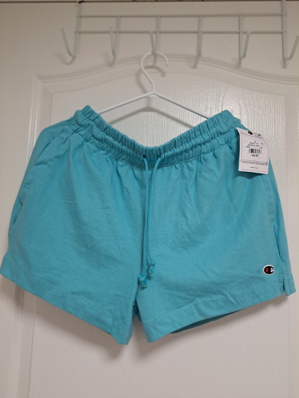 Champion Women's Aqua Blue Drawstring Terry Shorts